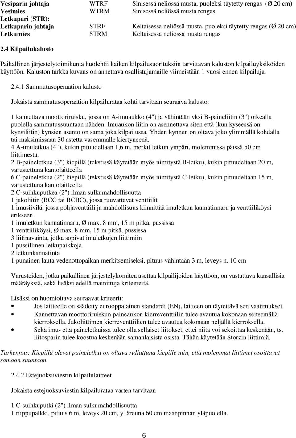 4 Kilpailukalusto Paikallinen järjestelytoimikunta huolehtii kaiken kilpailusuorituksiin tarvittavan kaluston kilpailuyksiköiden käyttöön.