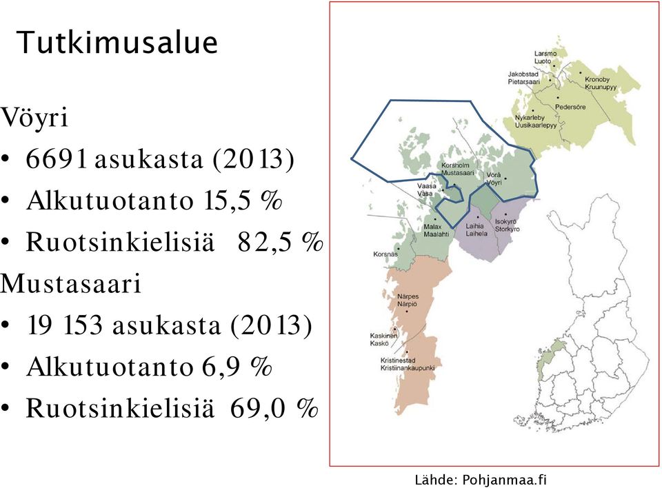 Mustasaari 19 153 asukasta (2013)