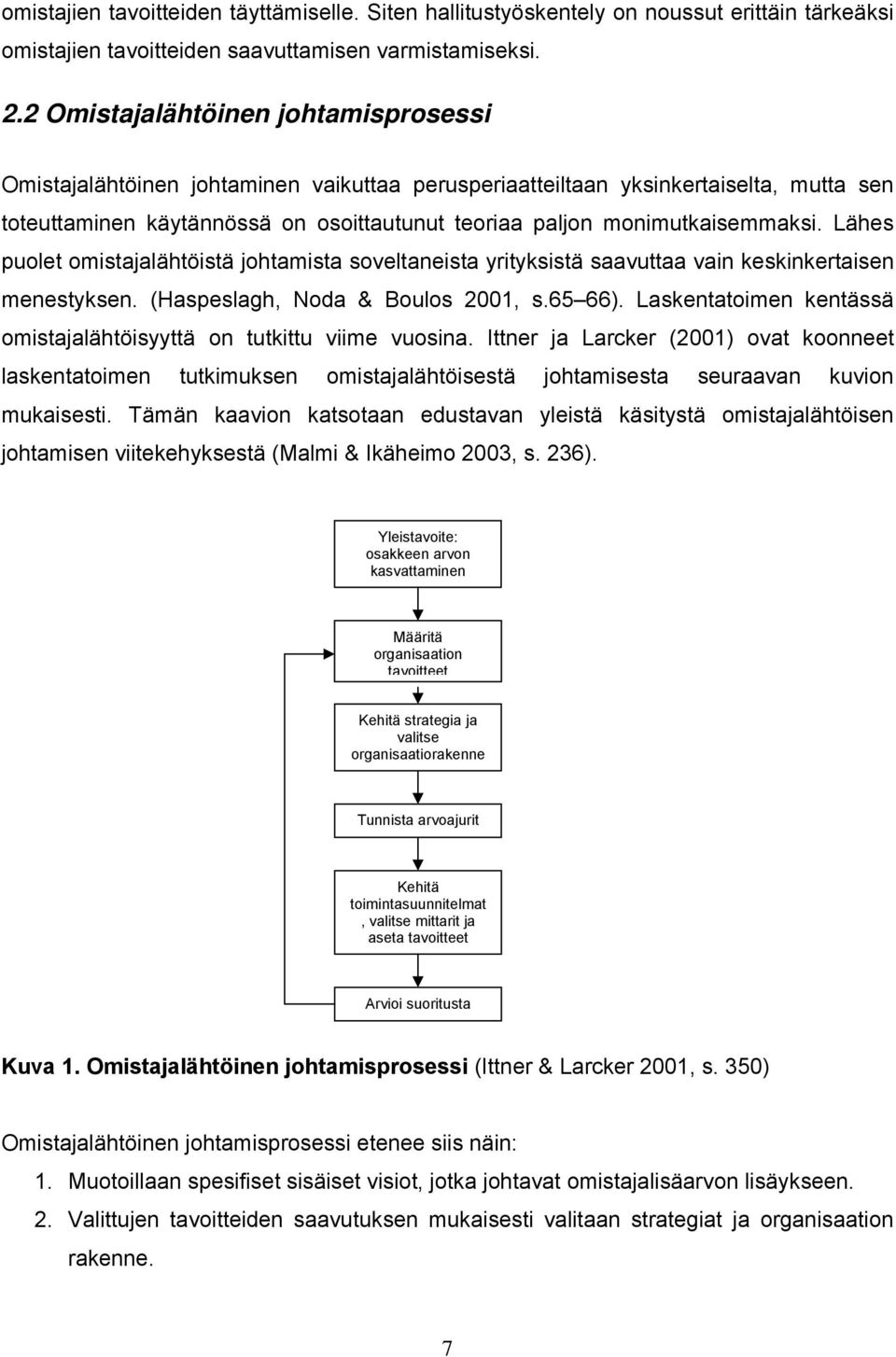 monimutkaisemmaksi. Lähes puolet omistajalähtöistä johtamista soveltaneista yrityksistä saavuttaa vain keskinkertaisen menestyksen. (Haspeslagh, Noda & Boulos 2001, s.65 66).