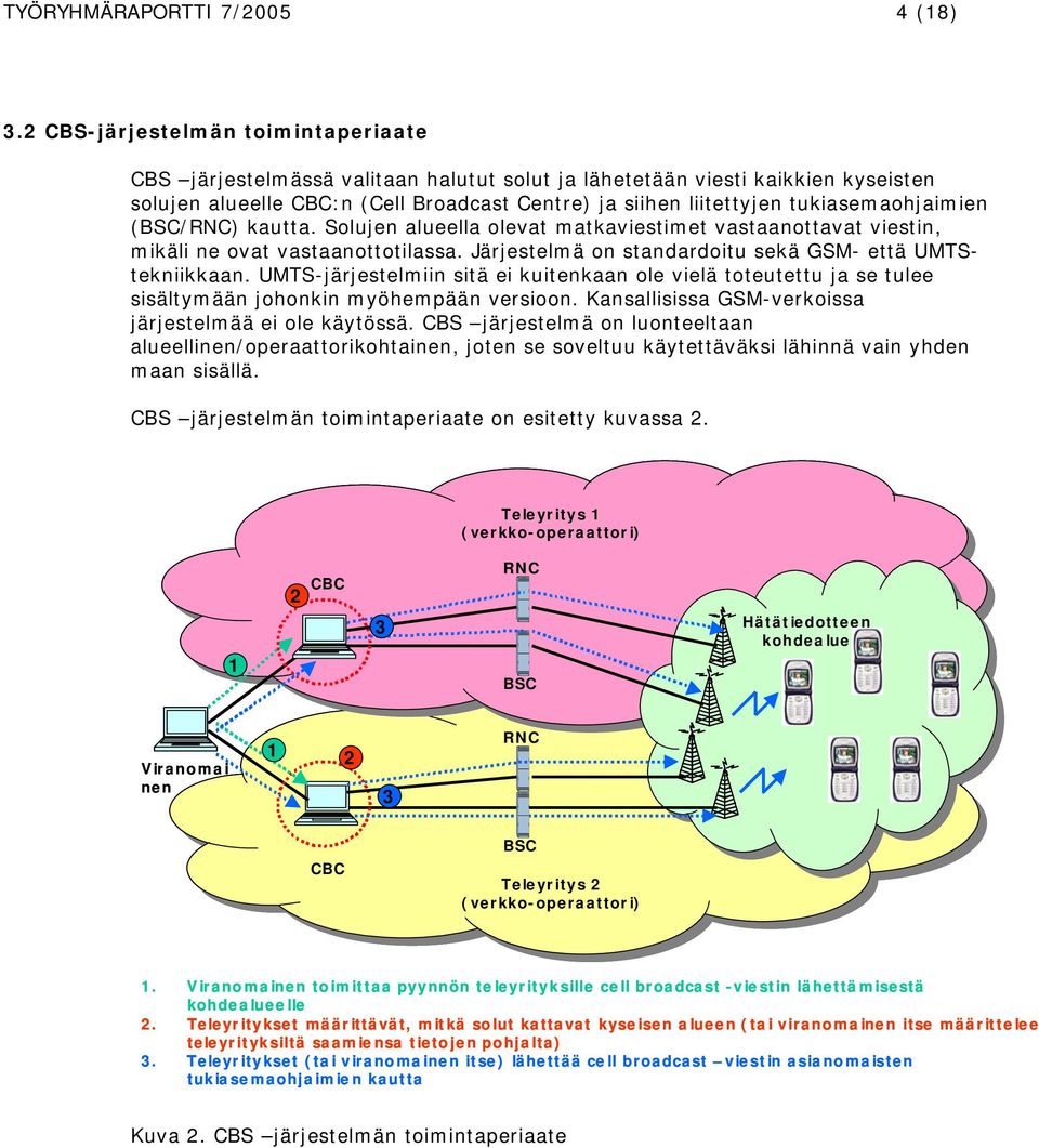 tukiasemaohjaimien (BSC/RNC) kautta. Solujen alueella olevat matkaviestimet vastaanottavat viestin, mikäli ne ovat vastaanottotilassa. Järjestelmä on standardoitu sekä GSM- että UMTStekniikkaan.