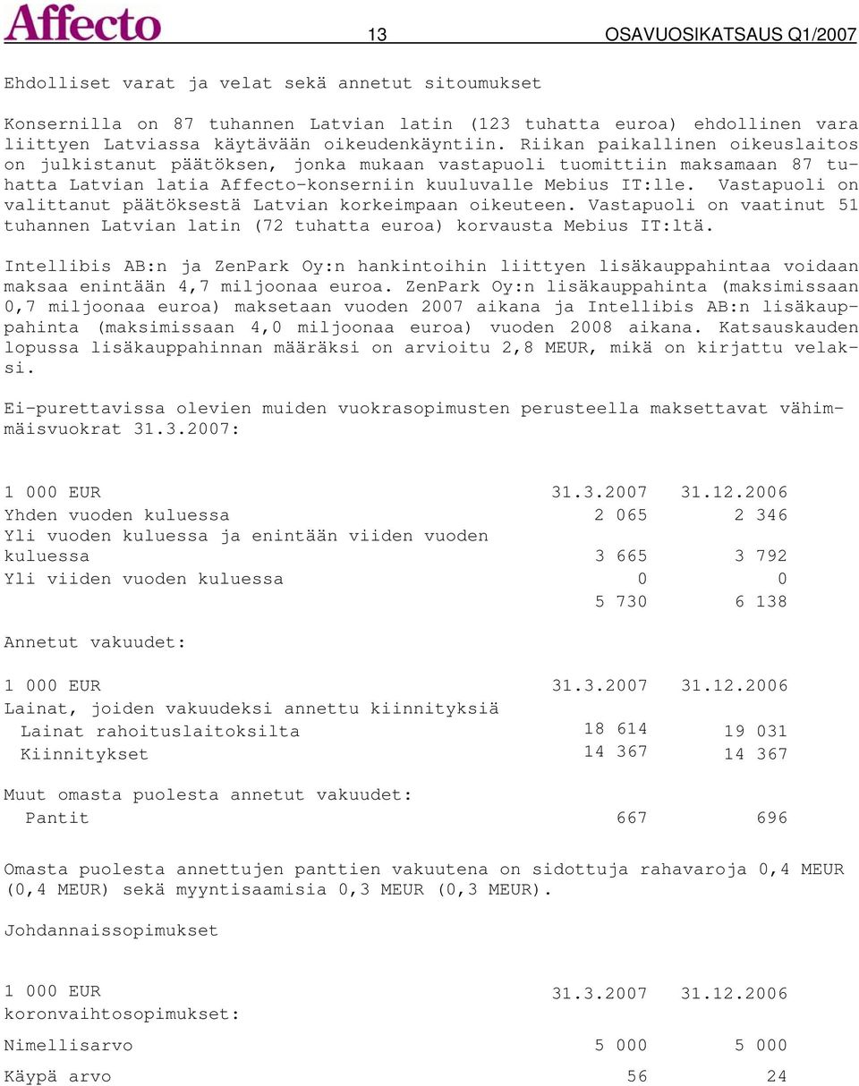 Vastapuoli on valittanut päätöksestä Latvian korkeimpaan oikeuteen. Vastapuoli on vaatinut 51 tuhannen Latvian latin (72 tuhatta euroa) korvausta Mebius IT:ltä.