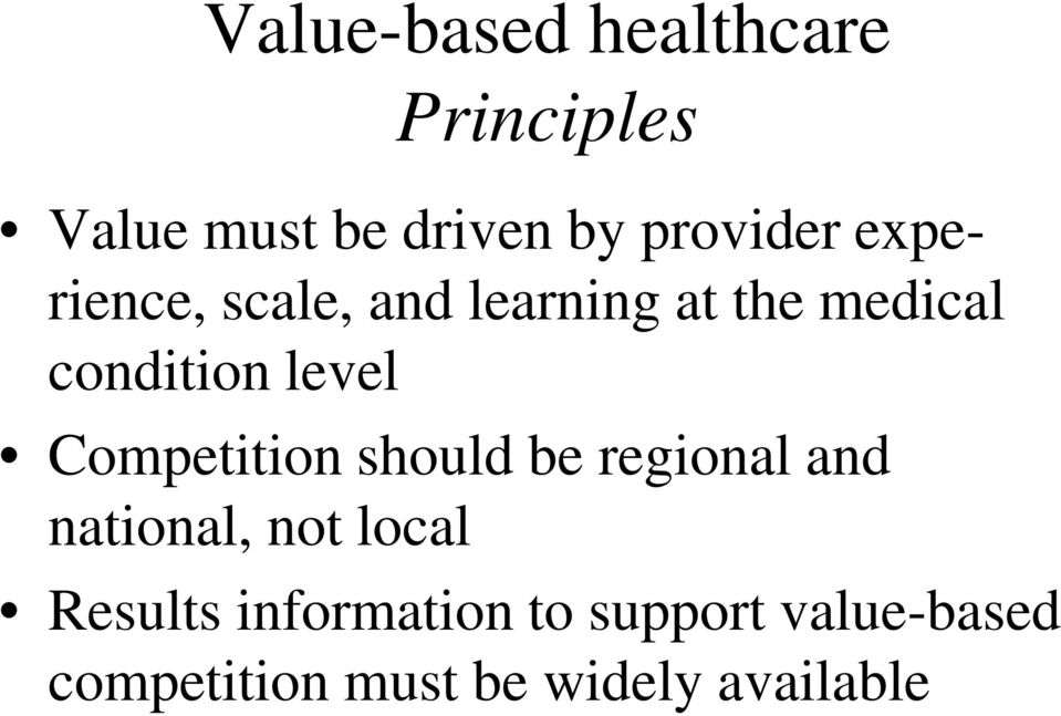 level Competition should be regional and national, not local