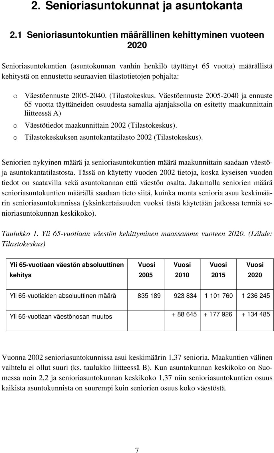 pohjalta: o Väestöennuste 2005-2040. (Tilastokeskus.