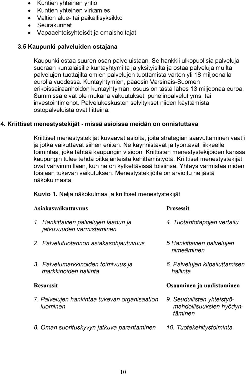 Se hankkii ulkopuolisia palveluja suoraan kuntalaisille kuntayhtymiltä ja yksityisiltä ja ostaa palveluja muilta palvelujen tuottajilta omien palvelujen tuottamista varten yli 18 miljoonalla eurolla