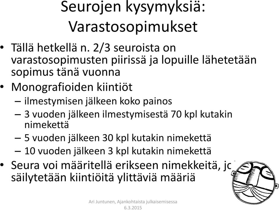 kiintiöt ilmestymisen jälkeen koko painos 3 vuoden jälkeen ilmestymisestä 70 kpl kutakin nimekettä 5 vuoden