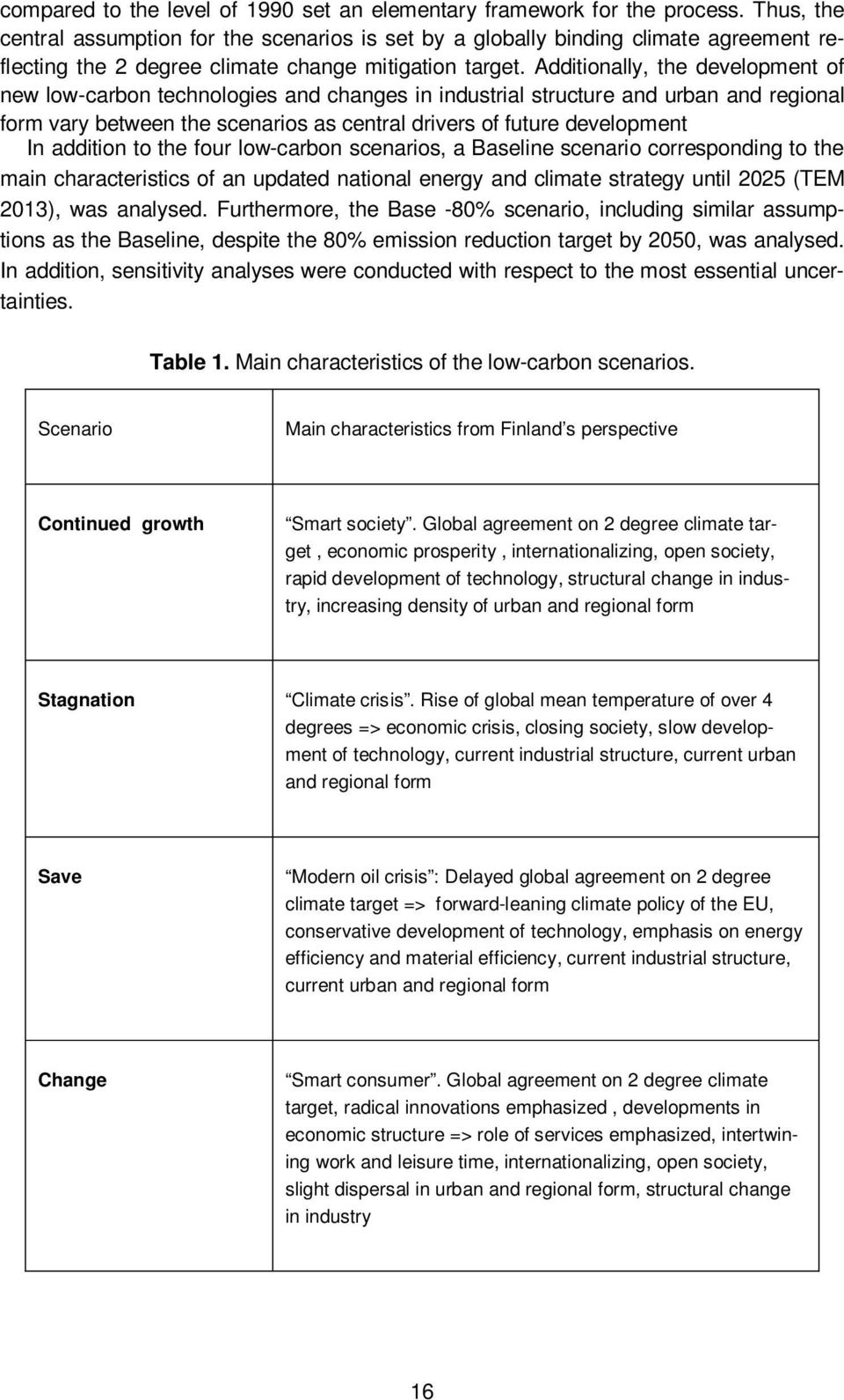 Additionally, the development of new low-carbon technologies and changes in industrial structure and urban and regional form vary between the scenarios as central drivers of future development In