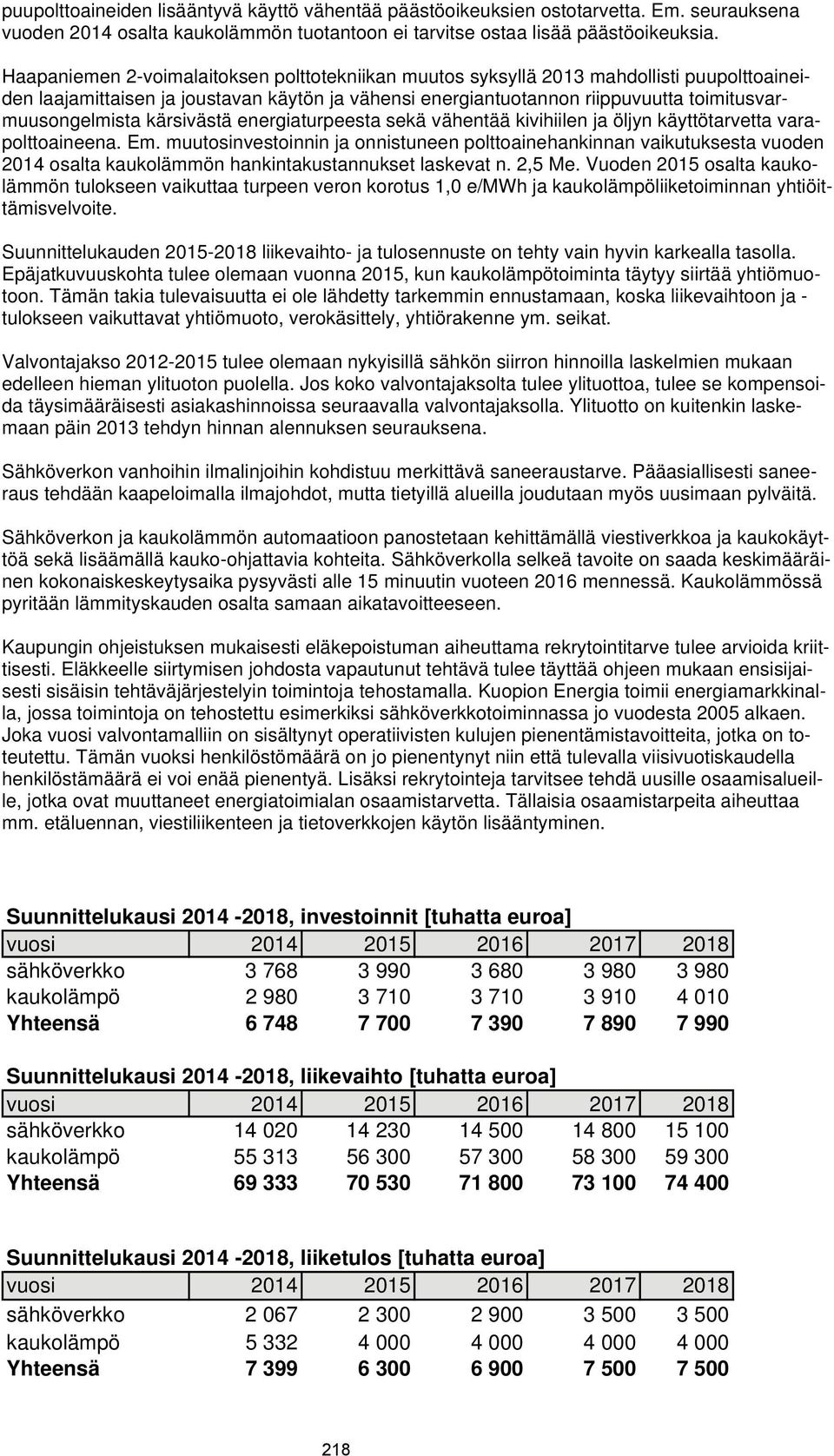 kärsivästä energiaturpeesta sekä vähentää kivihiilen ja öljyn käyttötarvetta varapolttoaineena. Em.