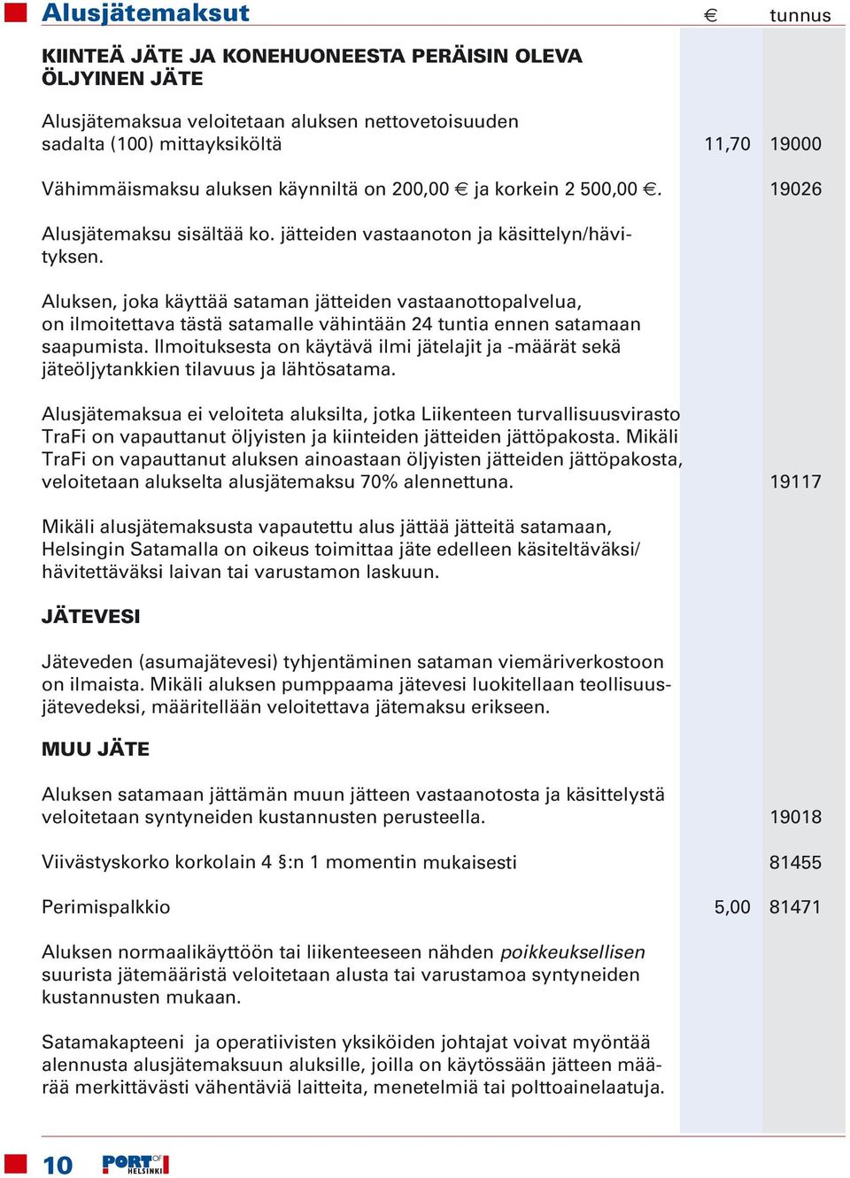 Aluksen, joka käyttää sataman jätteiden vastaanottopalvelua, on ilmoitettava tästä satamalle vähintään 24 tuntia ennen satamaan saapumista.