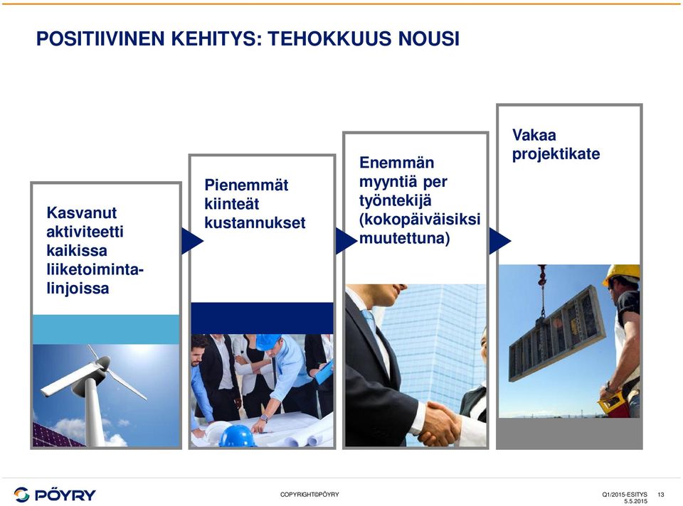 kiinteät kustannukset Enemmän myyntiä per työntekijä