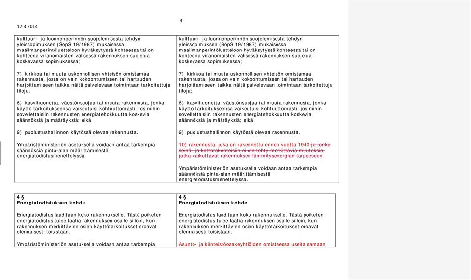 tarkoitettuja tiloja; 8) kasvihuonetta, väestönsuojaa tai muuta rakennusta, jonka käyttö tarkoitukseensa vaikeutuisi kohtuuttomasti, jos niihin sovellettaisiin rakennusten energiatehokkuutta koskevia