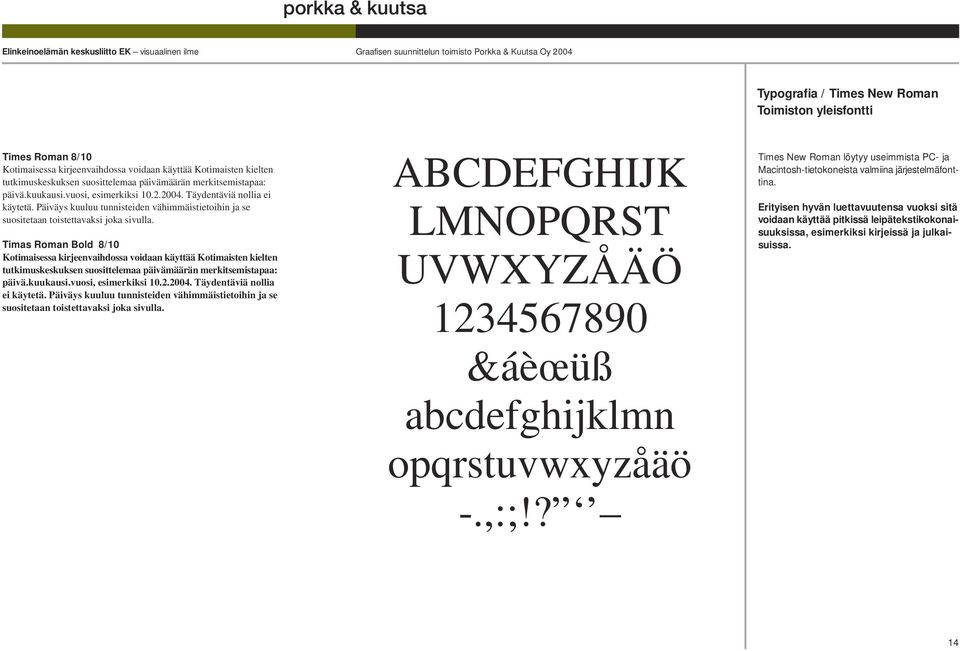 kuukausi.vuosi, esimerkiksi 10.2.2004. Täydentäviä nollia ei käytetä. Päiväys kuuluu tunnisteiden vähimmäistietoihin ja se suositetaan toistettavaksi joka sivulla.