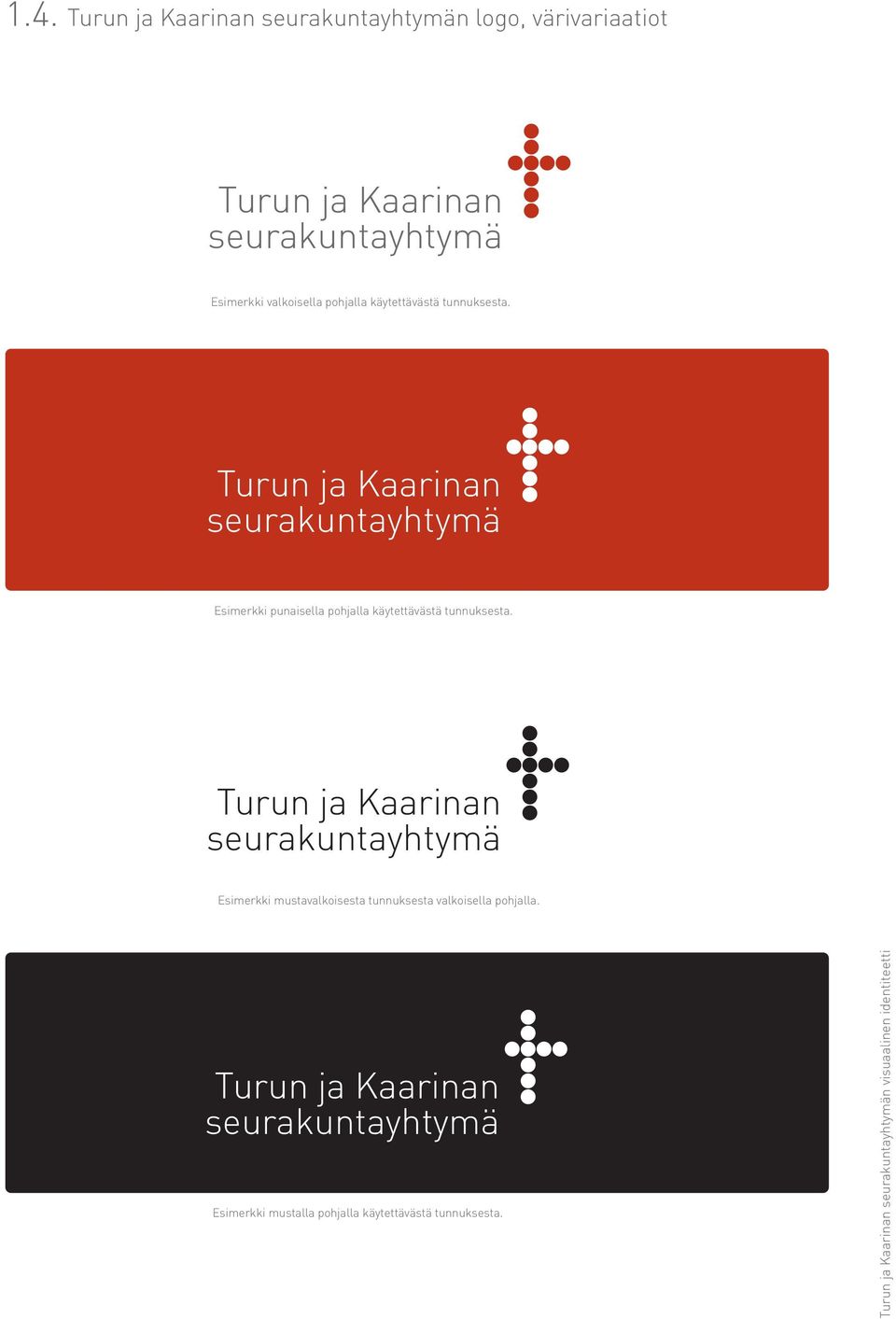 Turun ja Kaarinan Esimerkki punaisella  Turun ja Kaarinan Esimerkki mustavalkoisesta