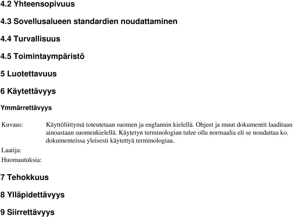 englannin kielellä. Ohjeet ja muut dokumentit laaditaan ainoastaan suomenkielellä.