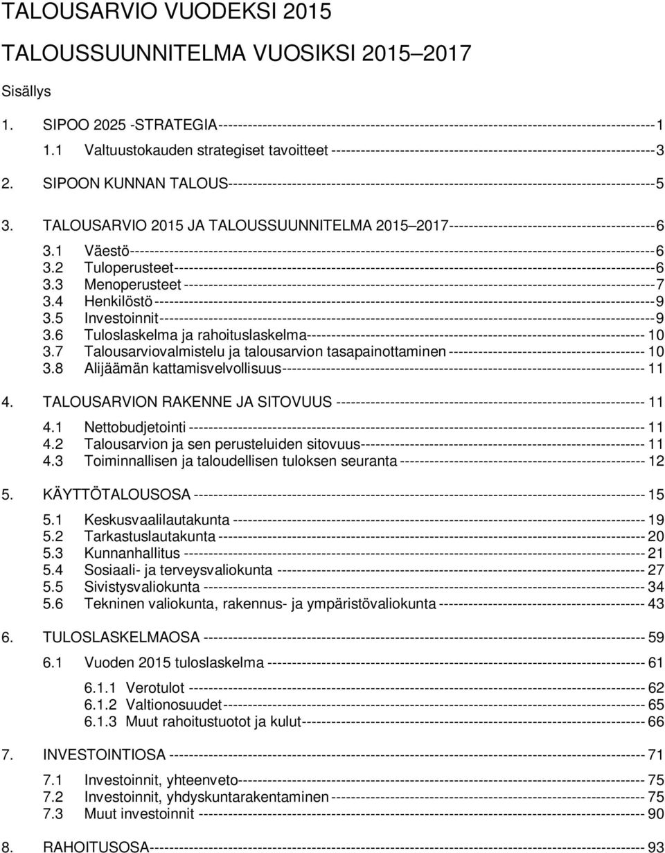 SIPOON KUNNAN TALOUS--------------------------------------------------------------------------------------- 5 3.