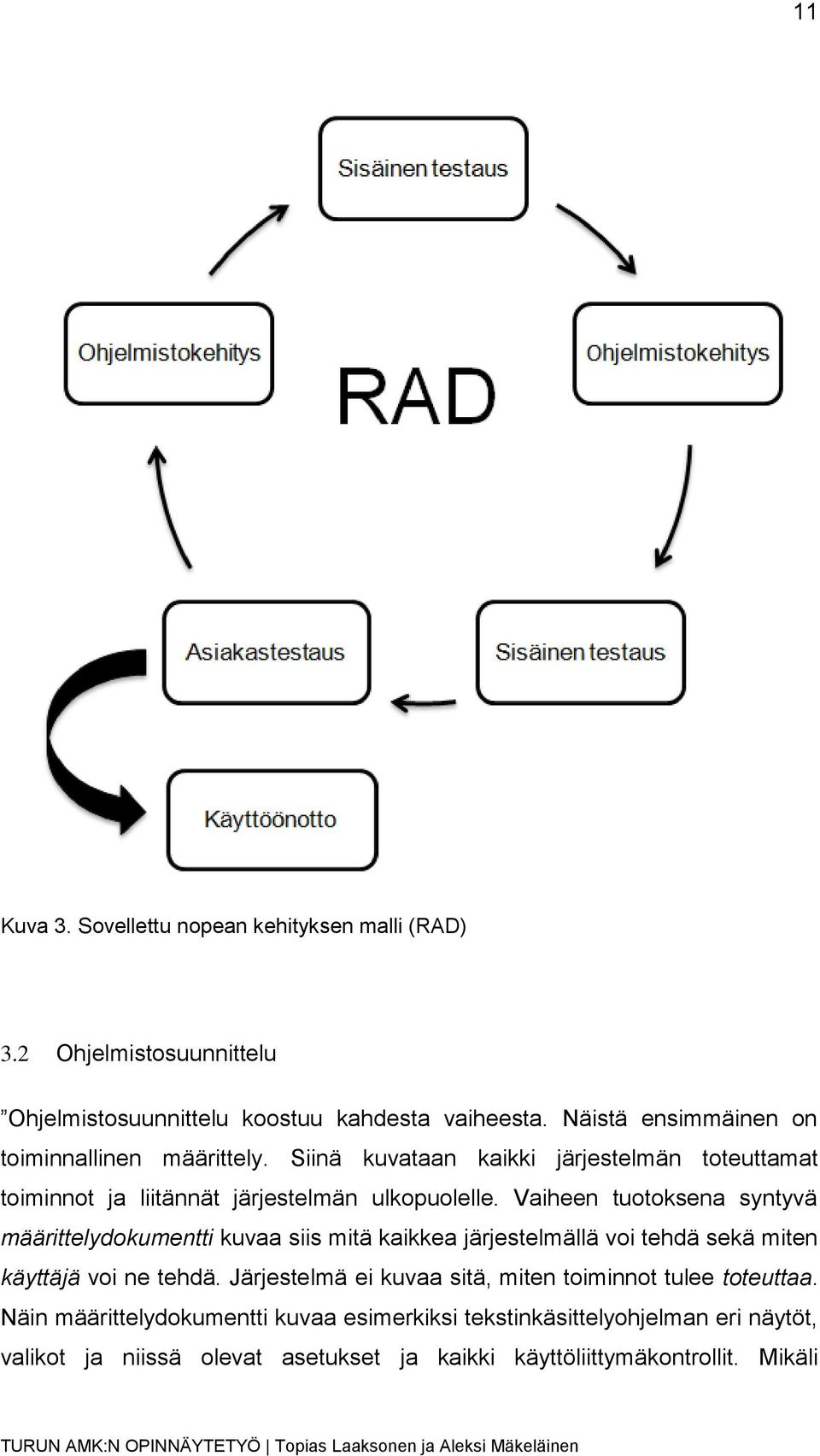 Vaiheen tuotoksena syntyvä määrittelydokumentti kuvaa siis mitä kaikkea järjestelmällä voi tehdä sekä miten käyttäjä voi ne tehdä.