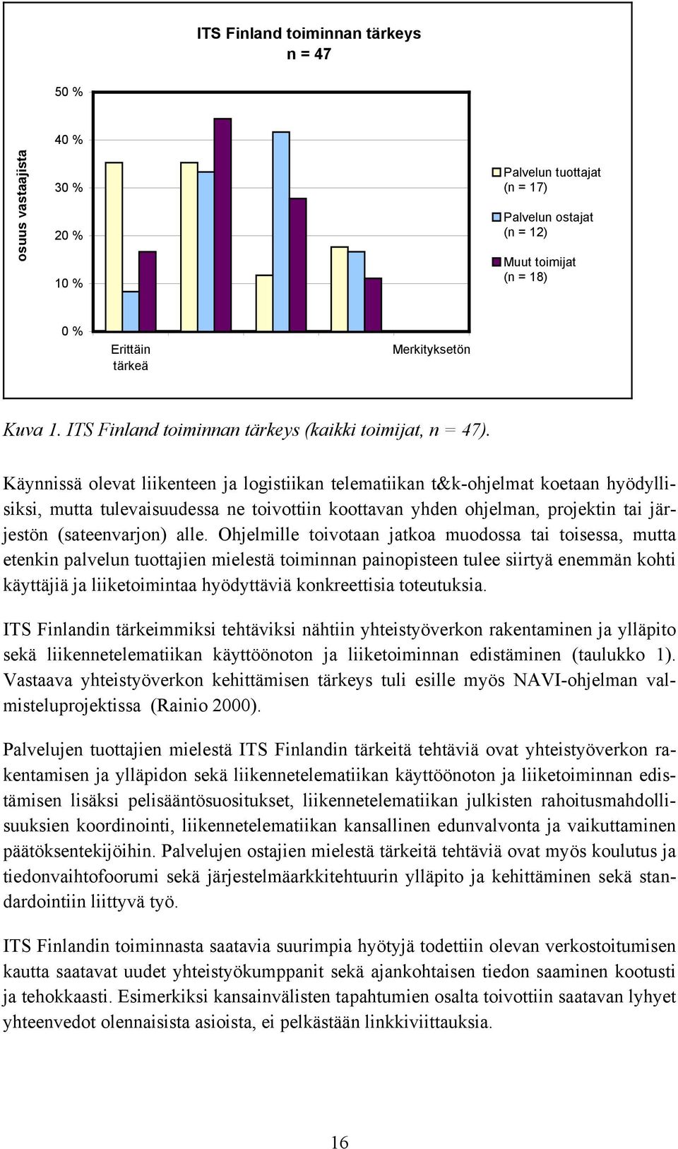 Käynnissä olevat liikenteen ja logistiikan telematiikan t&k-ohjelmat koetaan hyödyllisiksi, mutta tulevaisuudessa ne toivottiin koottavan yhden ohjelman, projektin tai järjestön (sateenvarjon) alle.