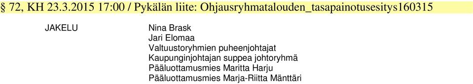 Ohjausryhmatalouden_tasapainotusesitys160315 JAKELU Nina Brask