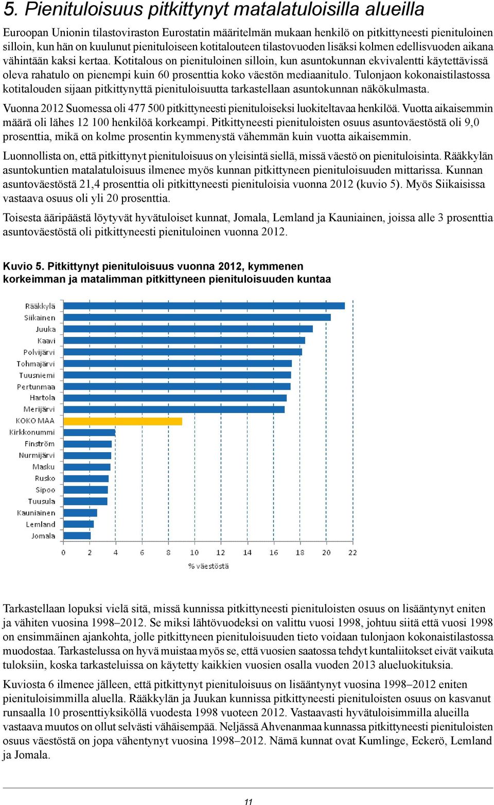 Kotitalous on pienituloinen silloin, kun asuntokunnan ekvivalentti käytettävissä oleva rahatulo on pienempi kuin 60 prosenttia koko väestön mediaanitulo.