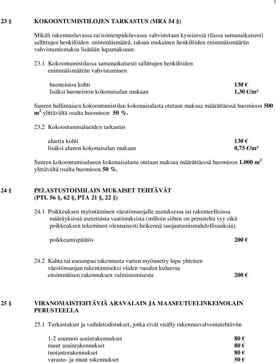 1 Kokoontumistilassa samanaikaisesti sallittujen henkilöiden enimmäismäärän vahvistaminen huoneistoa kohti 130 lisäksi huoneiston kokonaisalan mukaan 1,30 /m² Suuren hallimaisen kokoontumistilan