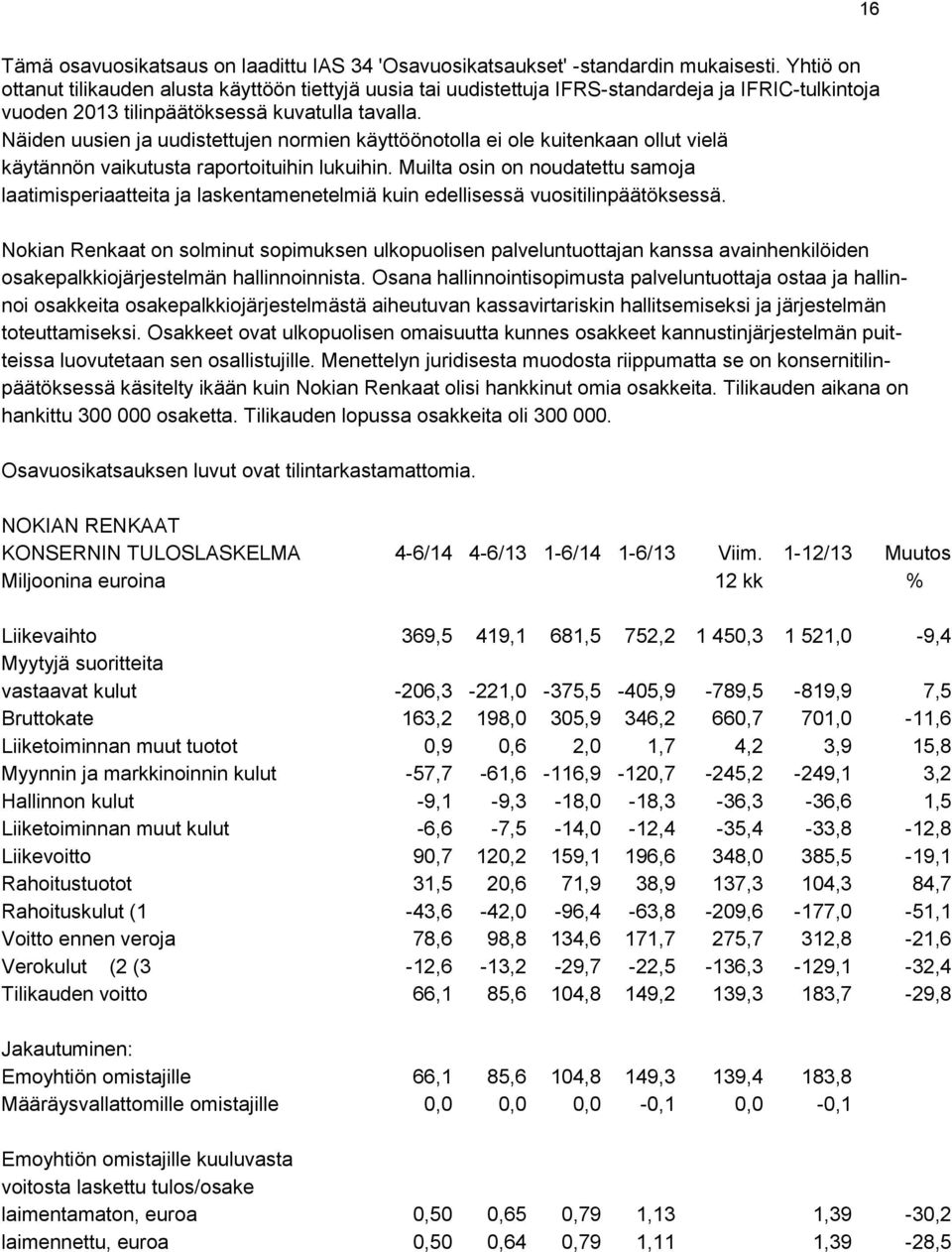 Näiden uusien ja uudistettujen normien käyttöönotolla ei ole kuitenkaan ollut vielä käytännön vaikutusta raportoituihin lukuihin.