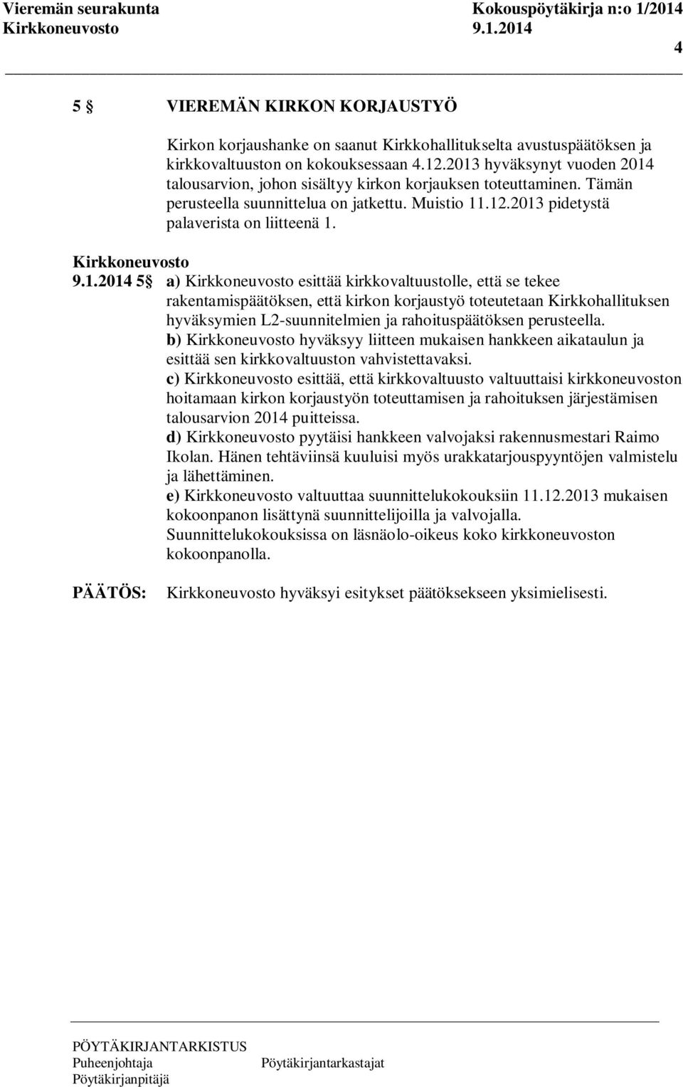 Kirkkoneuvosto 9.1.