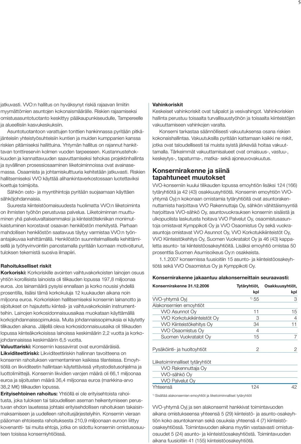 Asuntotuotantoon varattujen tonttien hankinnassa pyritään pitkäjänteisiin yhteistyösuhteisiin kuntien ja muiden kumppanien kanssa riskien pitämiseksi hallittuina.