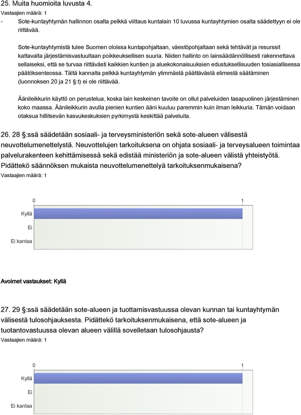 Niiden hallinto on lainsäädännöllisesti rakennettava sellaiseksi, että se turvaa riittävästi kaikkien kuntien ja aluekokonaisuuksien edustuksellisuuden tosiasiallisessa päätöksenteossa.