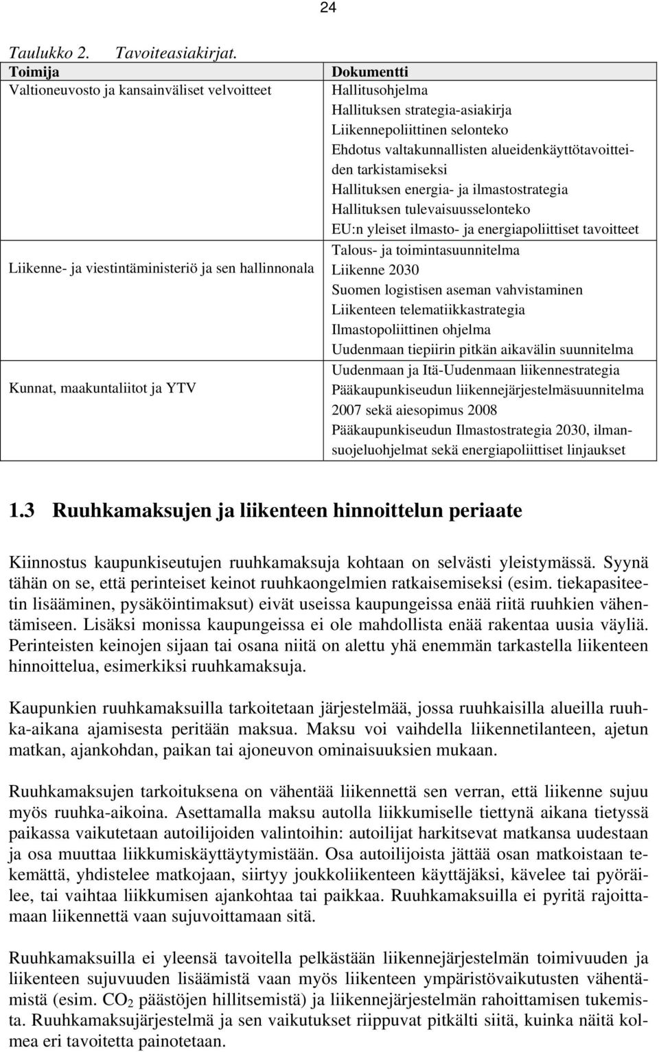 Liikennepoliittinen selonteko Ehdotus valtakunnallisten alueidenkäyttötavoitteiden tarkistamiseksi Hallituksen energia- ja ilmastostrategia Hallituksen tulevaisuusselonteko EU:n yleiset ilmasto- ja