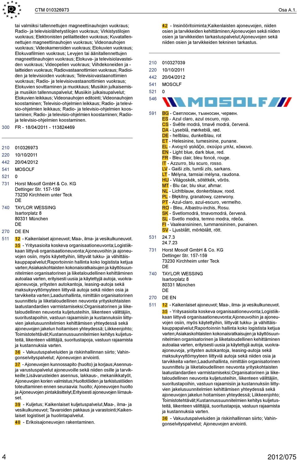 3 22 tai valmiiksi tallennettujen magneettinauhojen vuokraus; Radio- ja televisiolähetystilojen vuokraus; Virkistystilojen vuokraus; Elektronisten pelilaitteiden vuokraus; Kuvatallennettujen