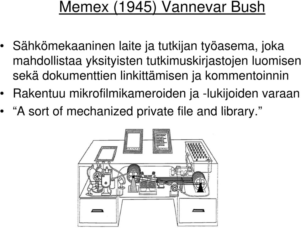 sekä dokumenttien linkittämisen ja kommentoinnin Rakentuu