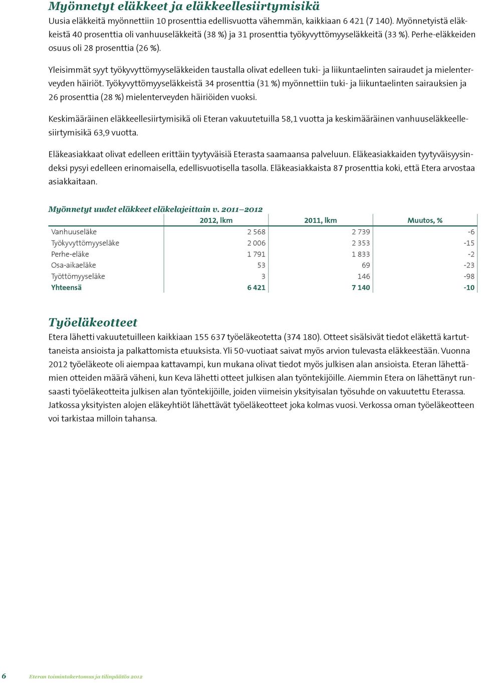 Yleisimmät syyt työkyvyttömyyseläkkeiden taustalla olivat edelleen tuki- ja liikuntaelinten sairaudet ja mielenterveyden häiriöt.