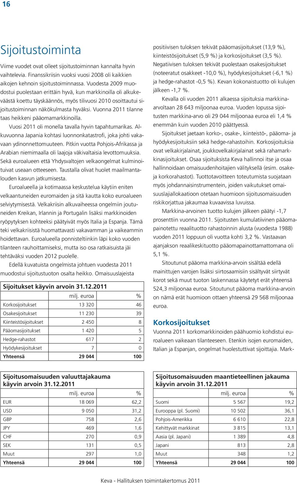 Vuonna 2011 tilanne taas heikkeni pääomamarkkinoilla. Vuosi 2011 oli monella tavalla hyvin tapahtumarikas. Alkuvuonna Japania kohtasi luonnonkatastrofi, joka johti vakavaan ydinonnettomuuteen.