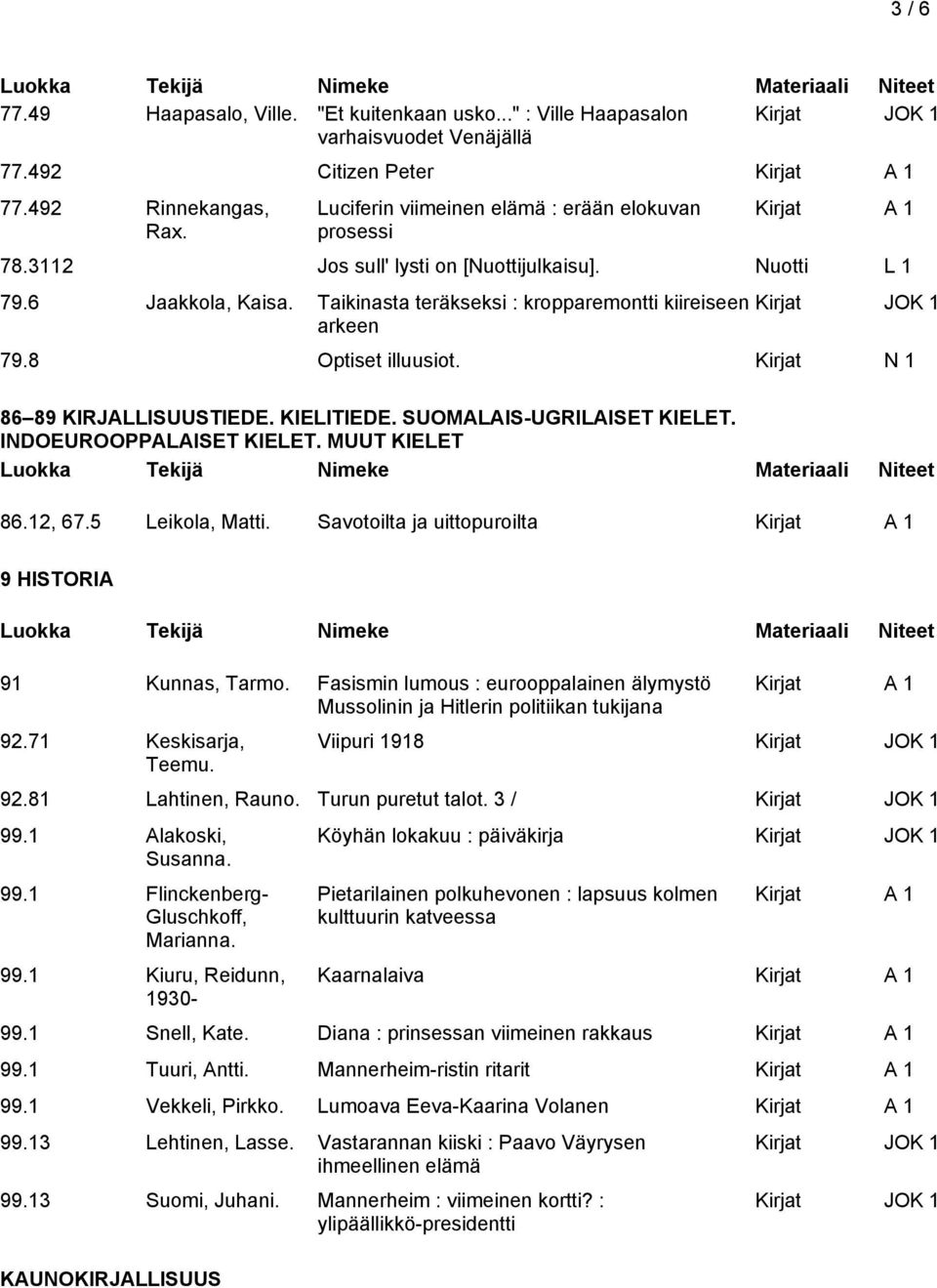 Taikinasta teräkseksi : kropparemontti kiireiseen arkeen Kirjat JOK 1 79.8 Optiset illuusiot. Kirjat N 1 86 89 KIRJALLISUUSTIEDE. KIELITIEDE. SUOMALAIS-UGRILAISET KIELET. INDOEUROOPPALAISET KIELET.