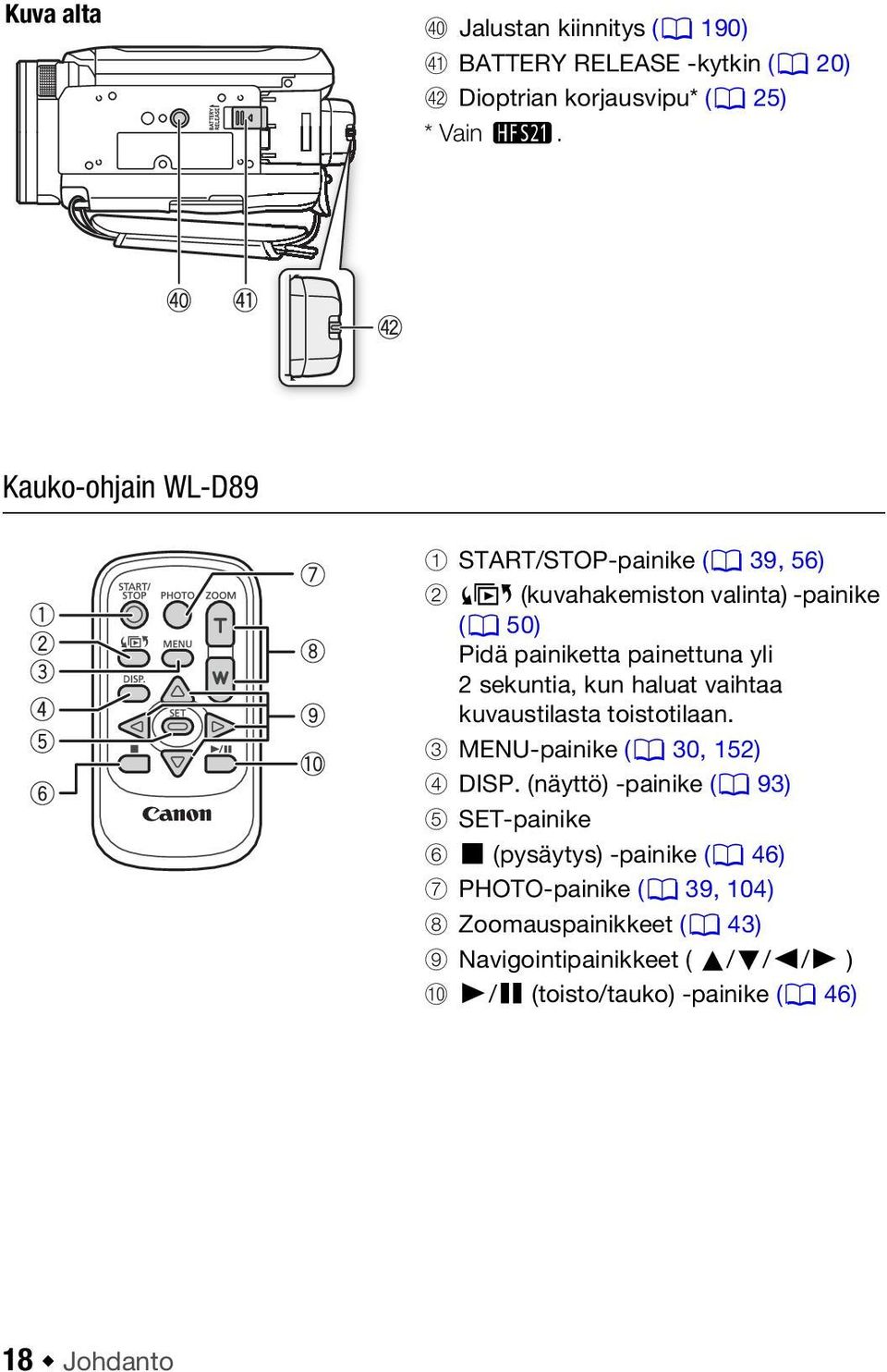 sekuntia, kun haluat vaihtaa kuvaustilasta toistotilaan. 3 MENU-painike (0 30, 152) 4 DISP.