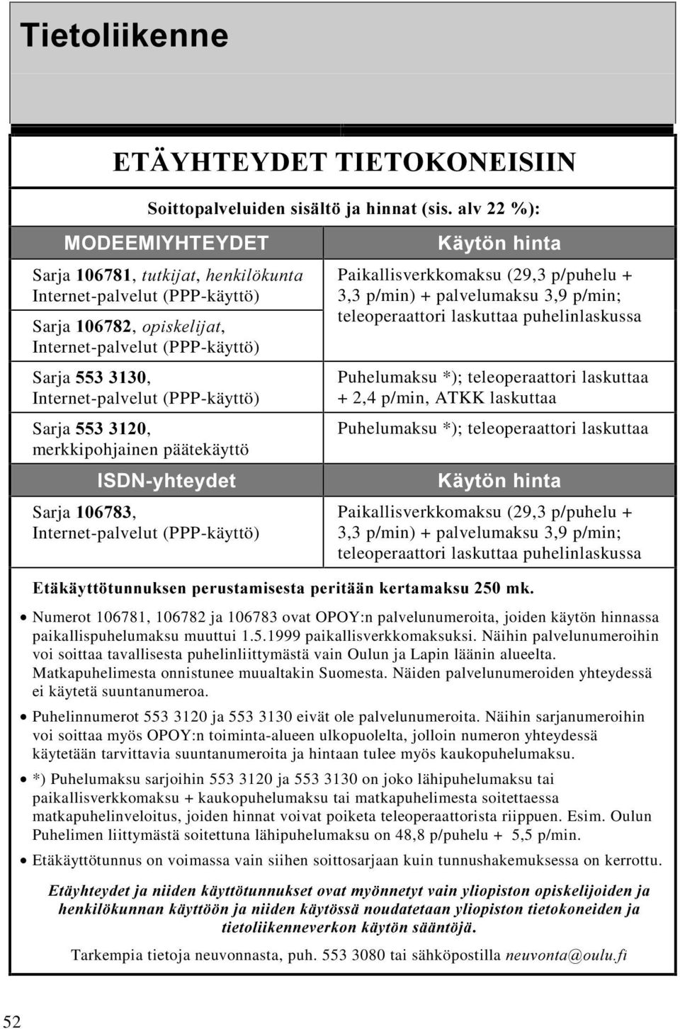 Internet-palvelut (PPP-käyttö) Sarja, merkkipohjainen päätekäyttö,6'1\kwh\ghw Sarja, Internet-palvelut (PPP-käyttö).