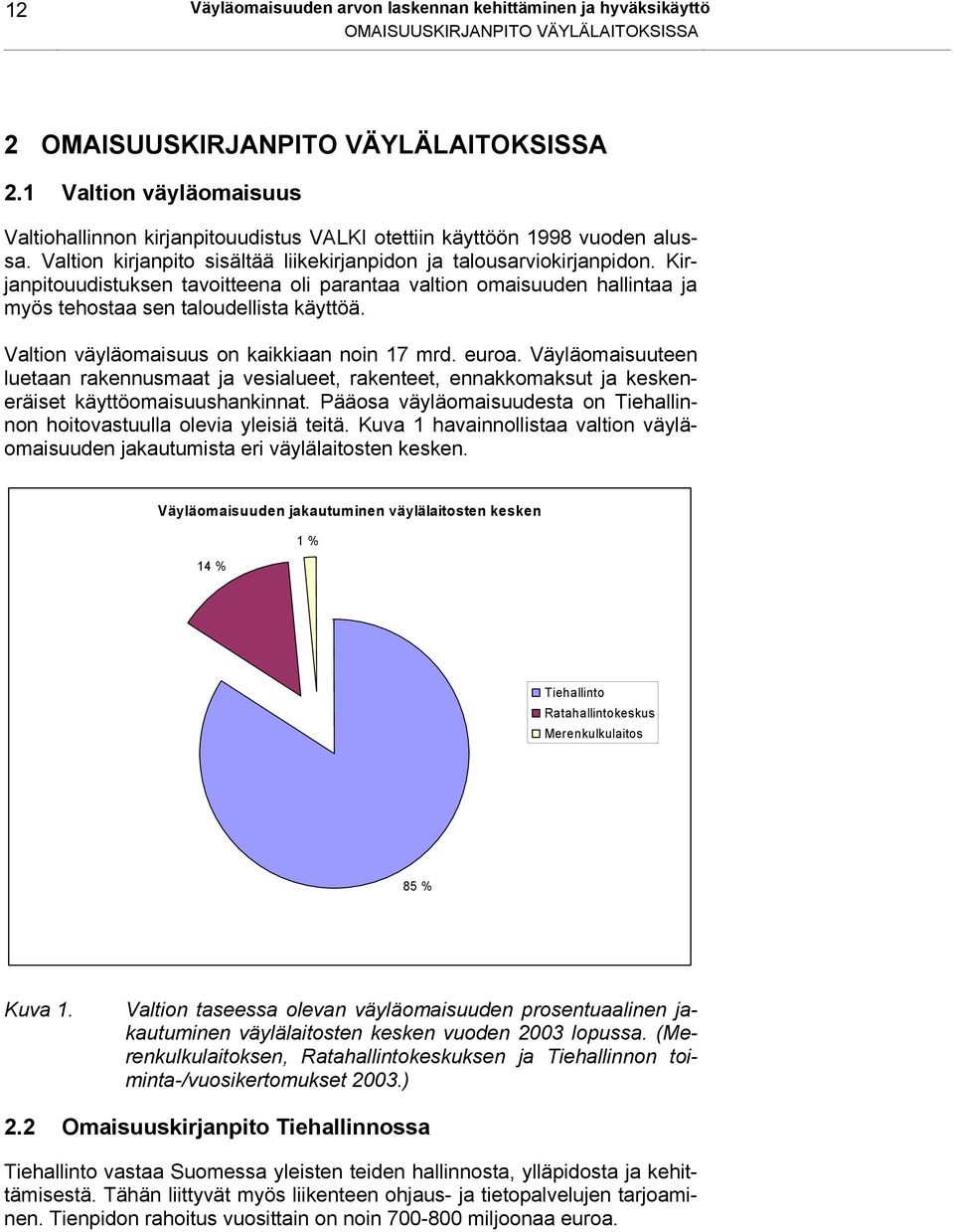 Kirjanpitouudistuksen tavoitteena oli parantaa valtion omaisuuden hallintaa ja myös tehostaa sen taloudellista käyttöä. Valtion väyläomaisuus on kaikkiaan noin 17 mrd. euroa.