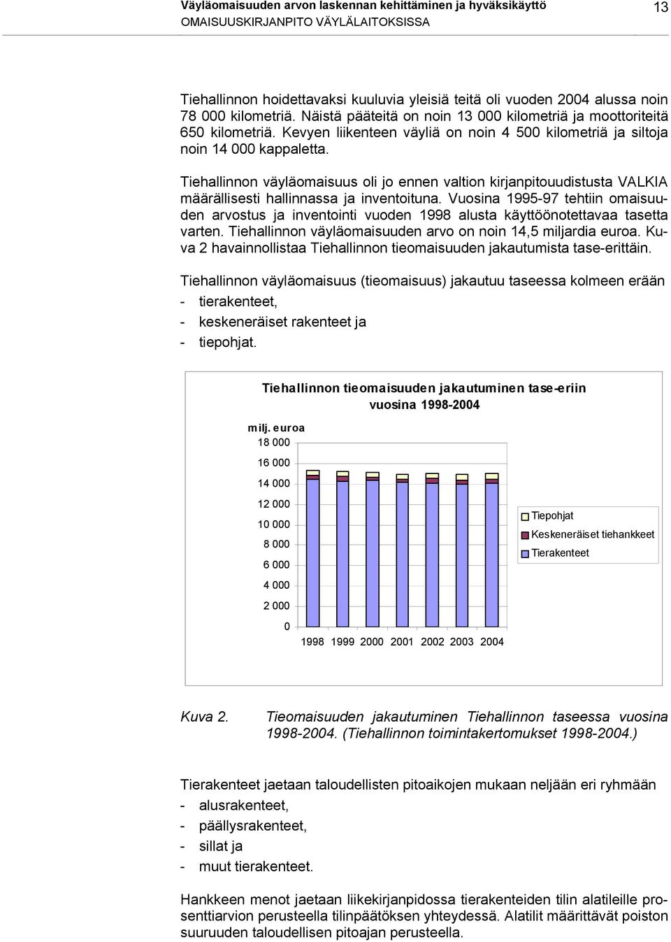 Tiehallinnon väyläomaisuus oli jo ennen valtion kirjanpitouudistusta VALKIA määrällisesti hallinnassa ja inventoituna.