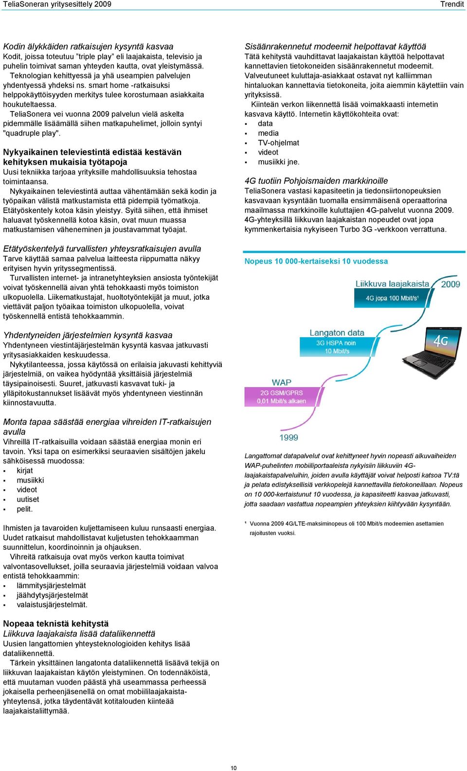 TeliaSonera vei vuonna 2009 palvelun vielä askelta pidemmälle lisäämällä siihen matkapuhelimet, jolloin syntyi "quadruple play".