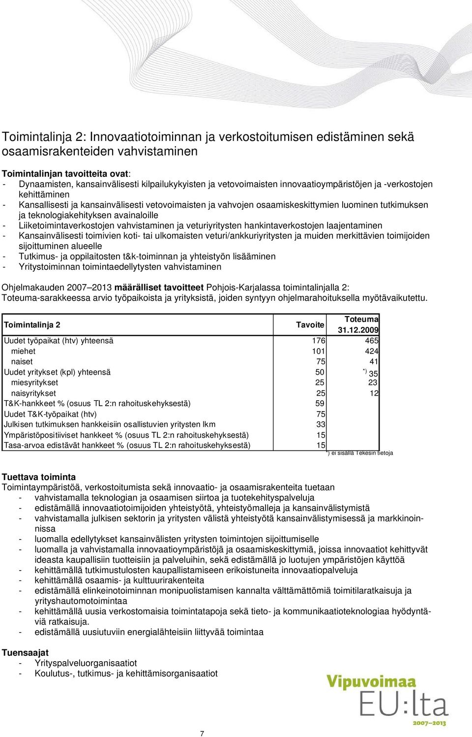 avainaloille - Liiketoimintaverkostojen vahvistaminen ja veturiyritysten hankintaverkostojen laajentaminen - Kansainvälisesti toimivien koti- tai ulkomaisten veturi/ankkuriyritysten ja muiden