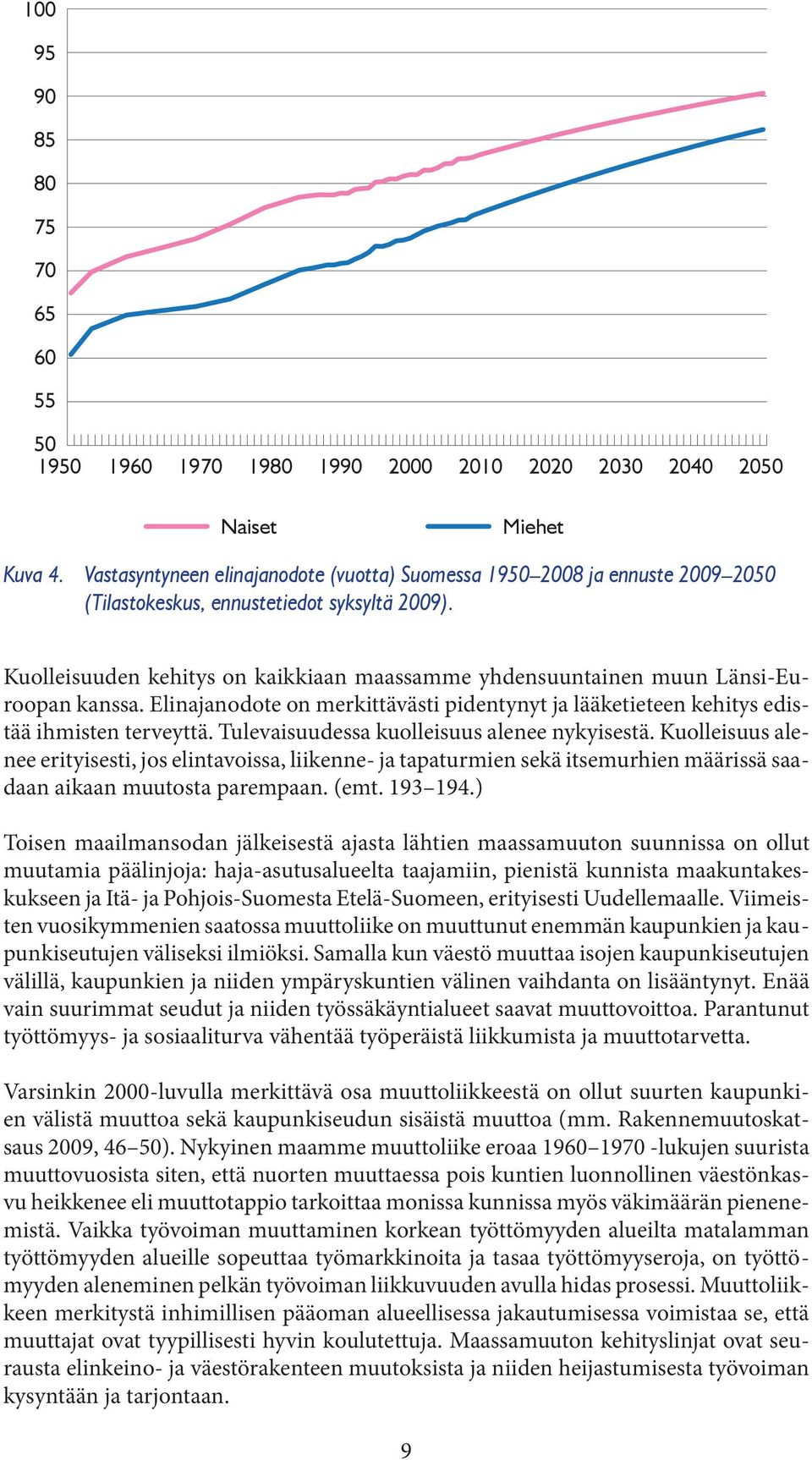 Kuolleisuuden kehitys on kaikkiaan maassamme yhdensuuntainen muun Länsi-Euroopan kanssa. Elinajanodote on merkittävästi pidentynyt ja lääketieteen kehitys edistää ihmisten terveyttä.