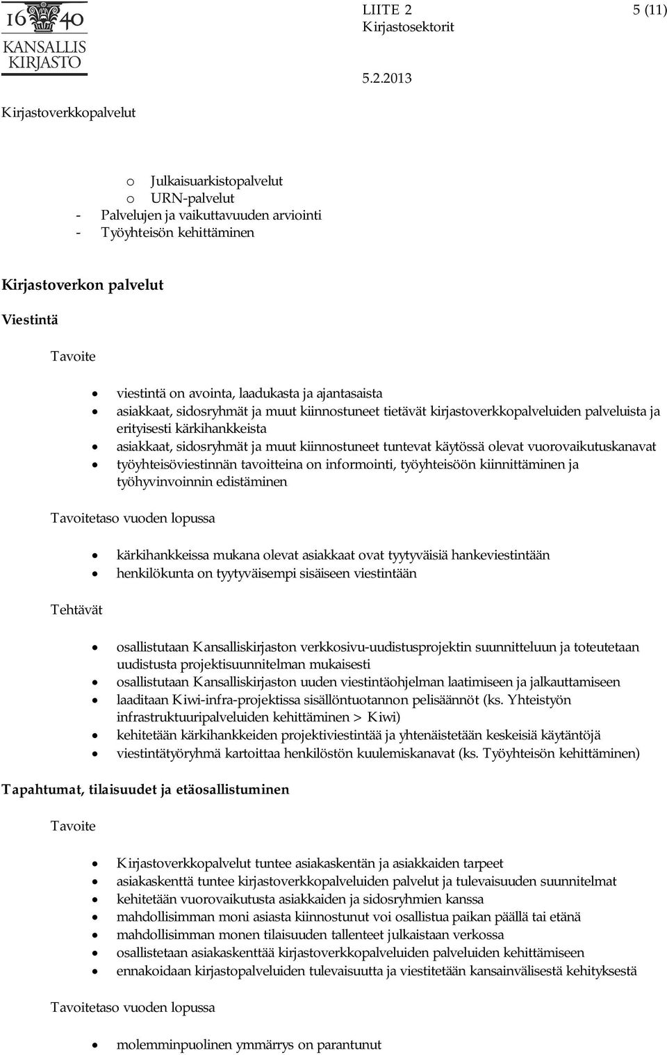 olevat vuorovaikutuskanavat työyhteisöviestinnän tavoitteina on informointi, työyhteisöön kiinnittäminen ja työhyvinvoinnin edistäminen kärkihankkeissa mukana olevat asiakkaat ovat tyytyväisiä