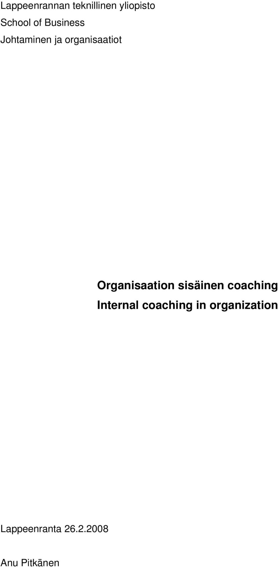 Organisaation sisäinen coaching Internal