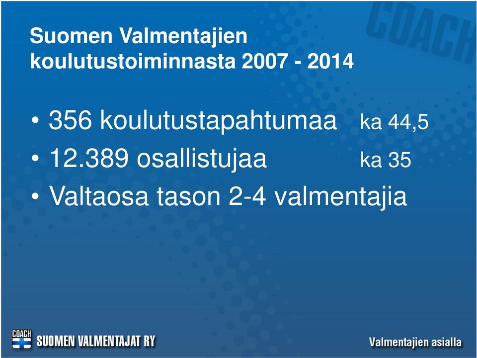 koulutustapahtumaa ka 44,5 12.