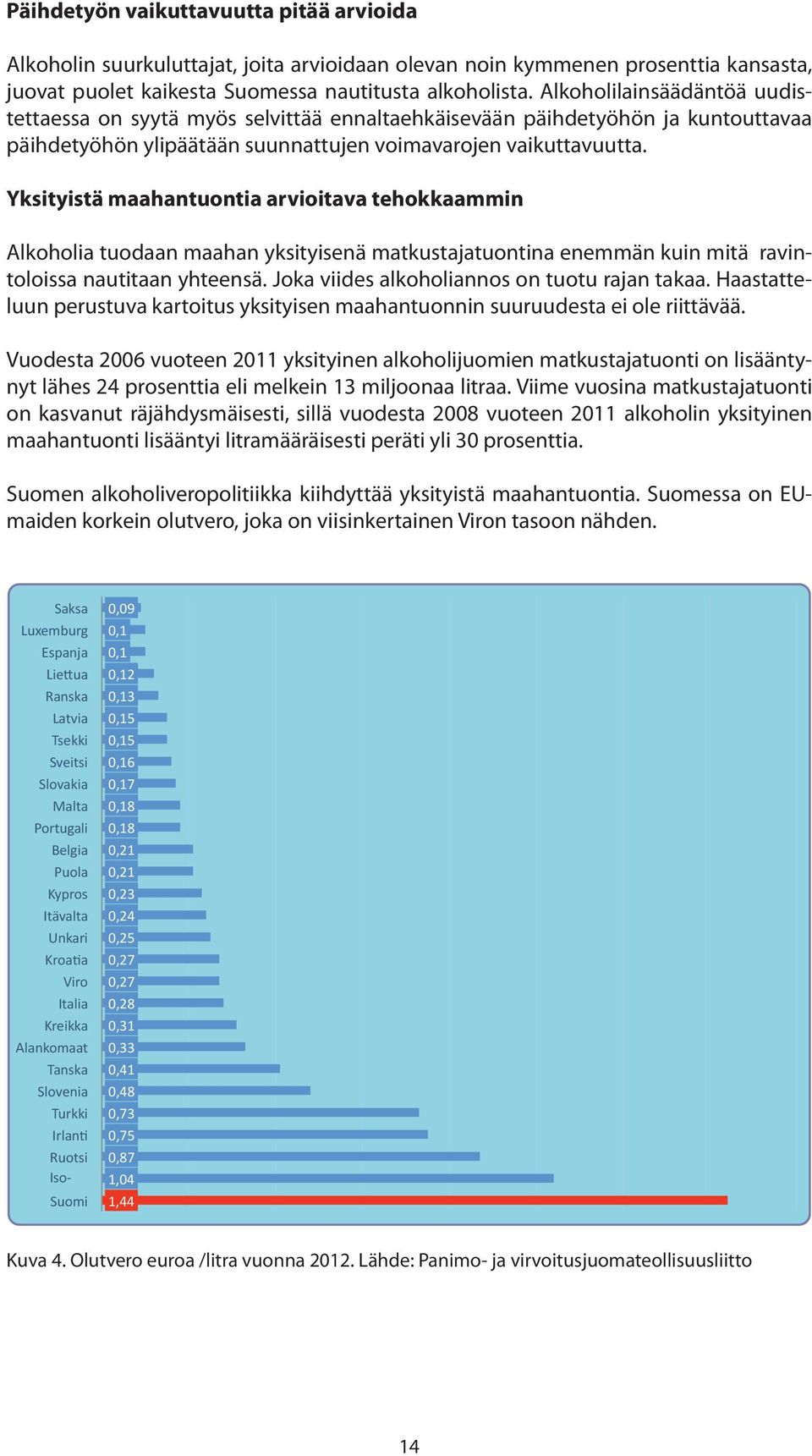 Yksityistä maahantuontia arvioitava tehokkaammin Alkoholia tuodaan maahan yksityisenä matkustajatuontina enemmän kuin mitä ravintoloissa nautitaan yhteensä.