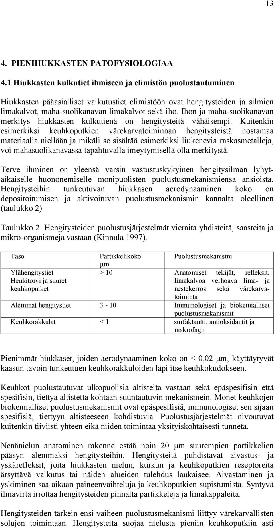 Ihon ja maha-suolikanavan merkitys hiukkasten kulkutienä on hengitysteitä vähäisempi.