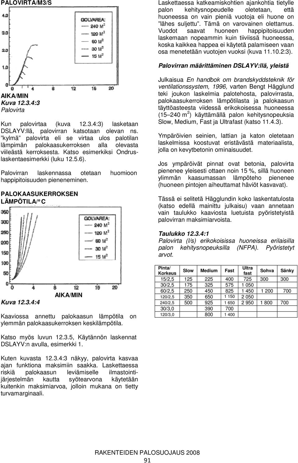 Palovirran määrittäminen DSLAYV:llä, yleistä Kuva 12.3.4:3 Palovirta Kun palovirtaa (kuva 12.3.4:3) lasketaan DSLAYV:llä, palovirran katsotaan olevan ns.