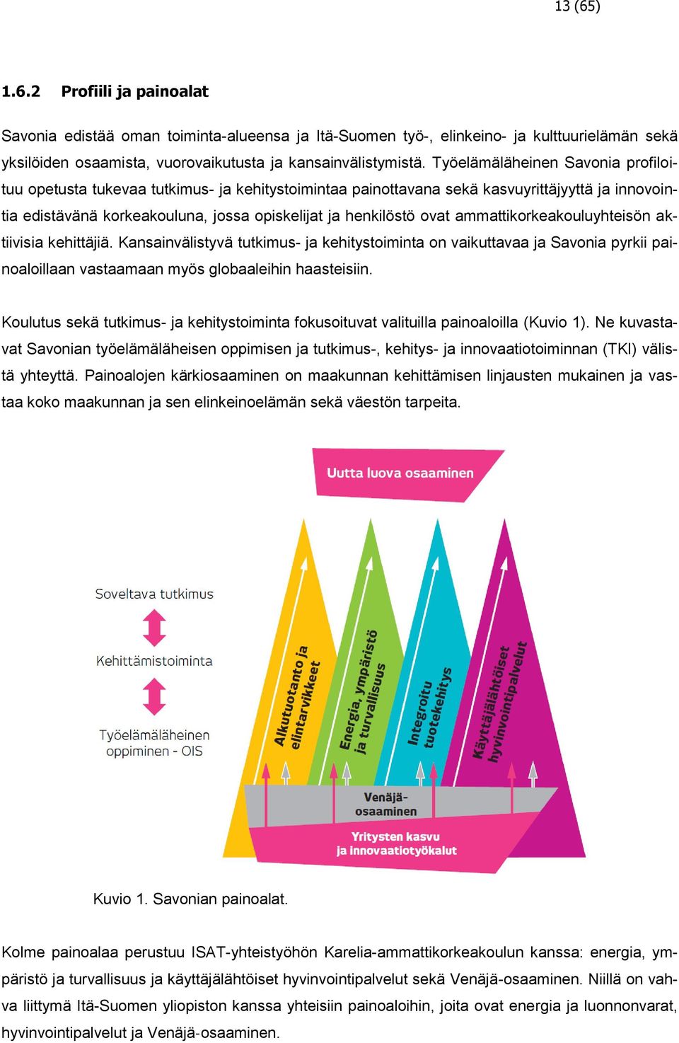 ammattikorkeakouluyhteisön aktiivisia kehittäjiä. Kansainvälistyvä tutkimus- ja kehitystoiminta on vaikuttavaa ja Savonia pyrkii painoaloillaan vastaamaan myös globaaleihin haasteisiin.