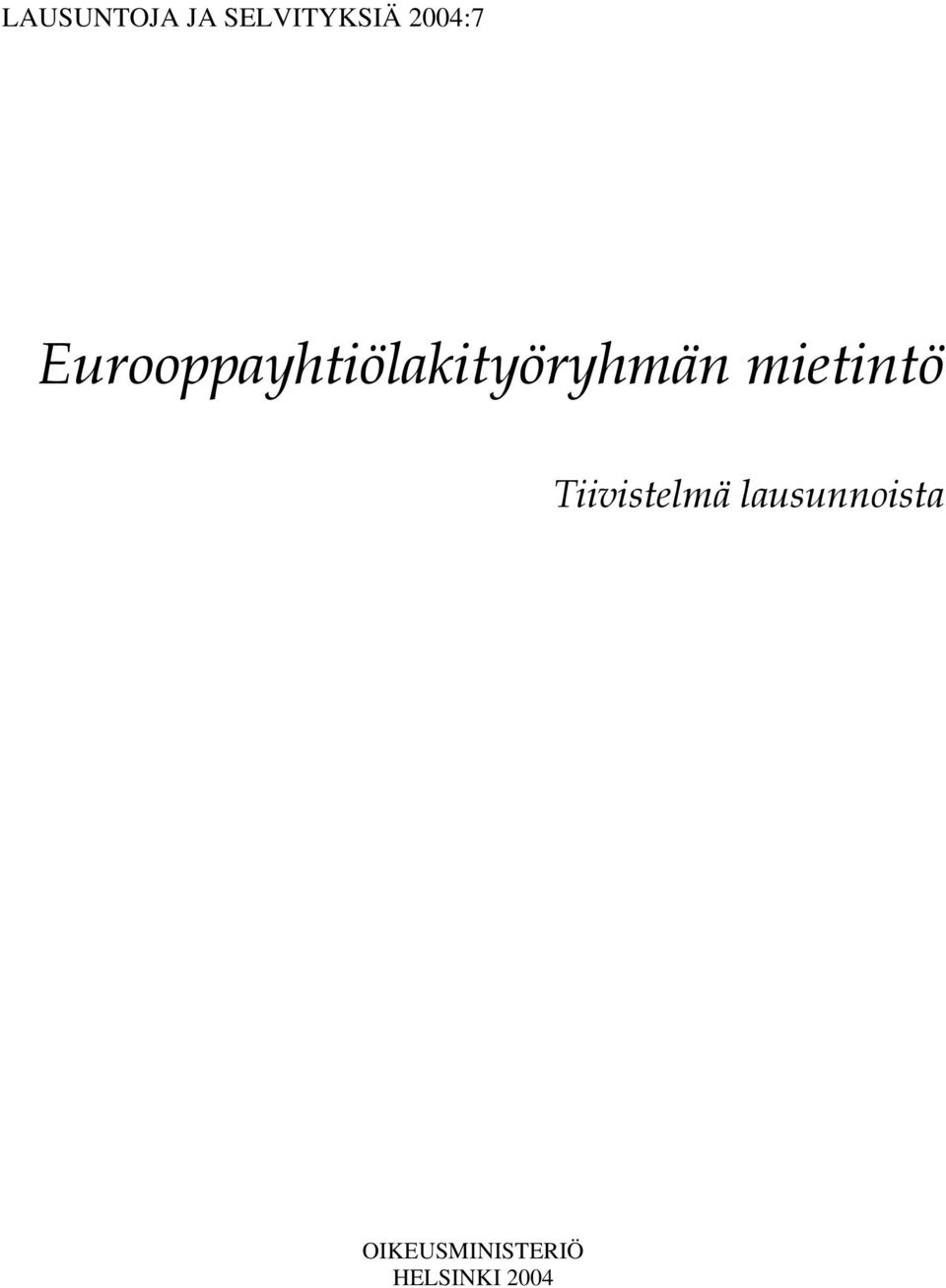 Eurooppayhtiölakityöryhmän