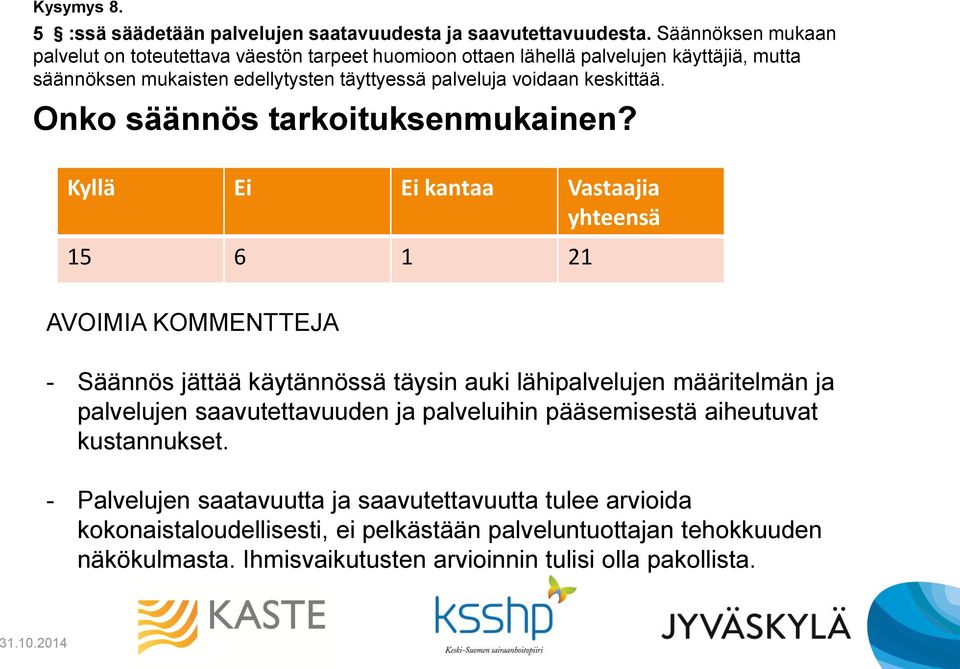 keskittää. Onko säännös tarkoituksenmukainen?