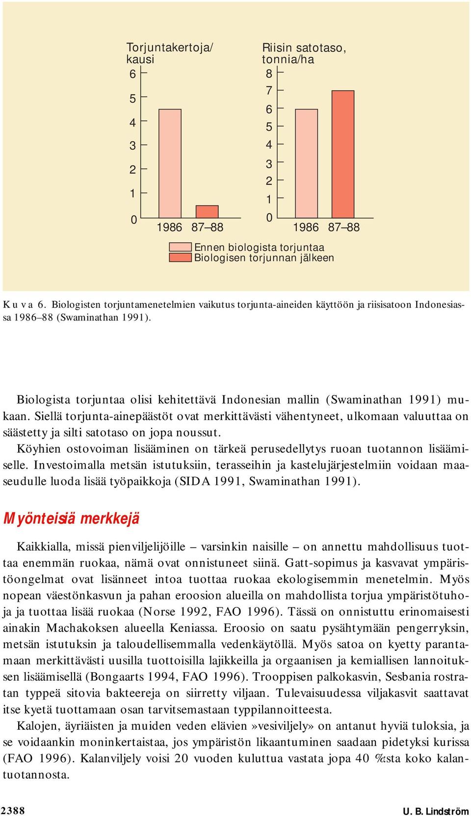 Biologista torjuntaa olisi kehitettävä Indonesian mallin (Swaminathan 1991) mukaan.